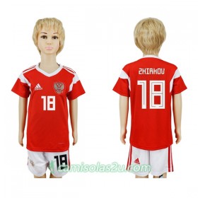 Camisolas de Futebol Rússia Zhirkov 18 Criança Equipamento Principal Copa do Mundo 2018 Manga Curta